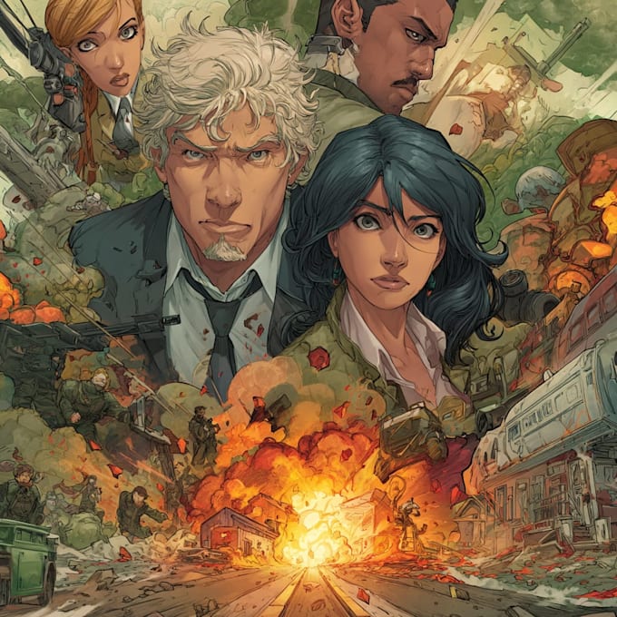 draw a cover art or comic cover art