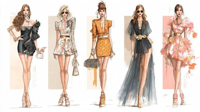 Draw fashion illustration and sketches by Shadendartin | Fiverr
