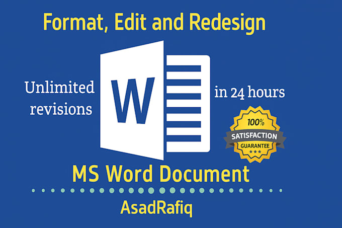 design, edit and format your word document urgently