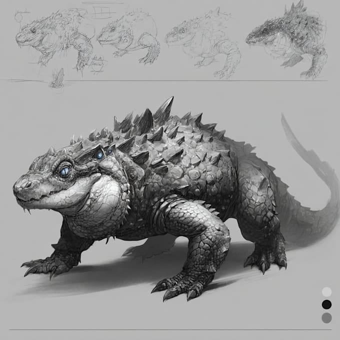 create unique creature monster design and character design