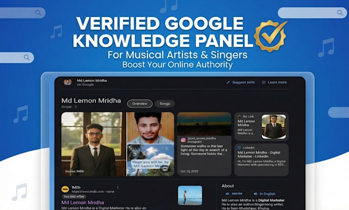 create a verified google knowledge panel for singers
