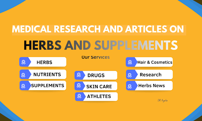 write health, supplement, herb, and medical research articles