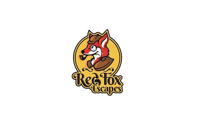 design a simple red fox amazing logo with character