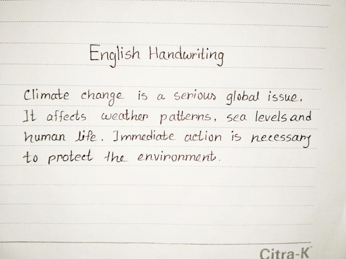 write clean english handwritten assignment and notes