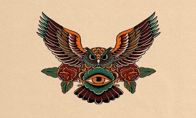 create tattoo traditional logo design