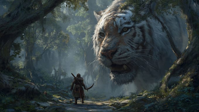 paint semi realistic fantasy art
