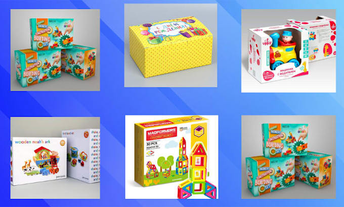 Design toy cute packaging label box and tube boxes for kids and baby ...