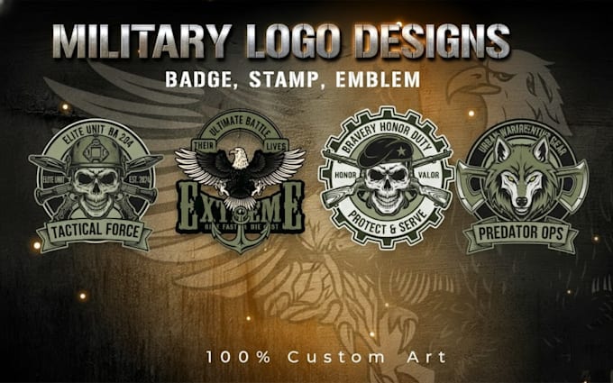 create custom tactical badge, patch and vintage logo design for you