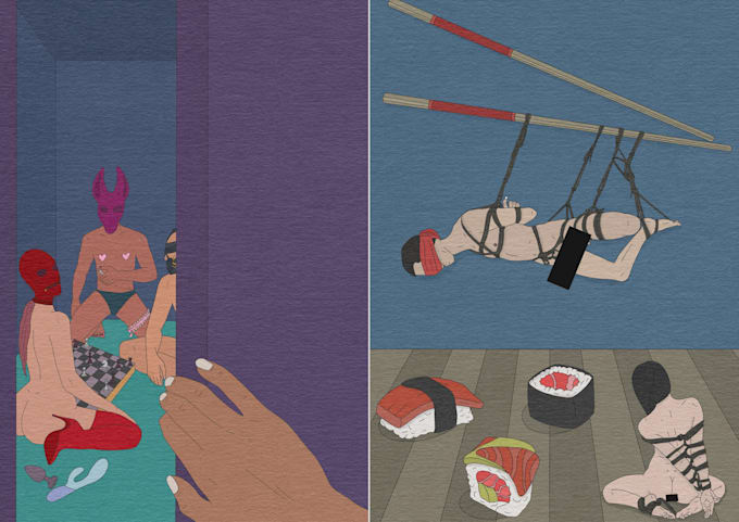 create artistic and conceptual nsfw illustrations