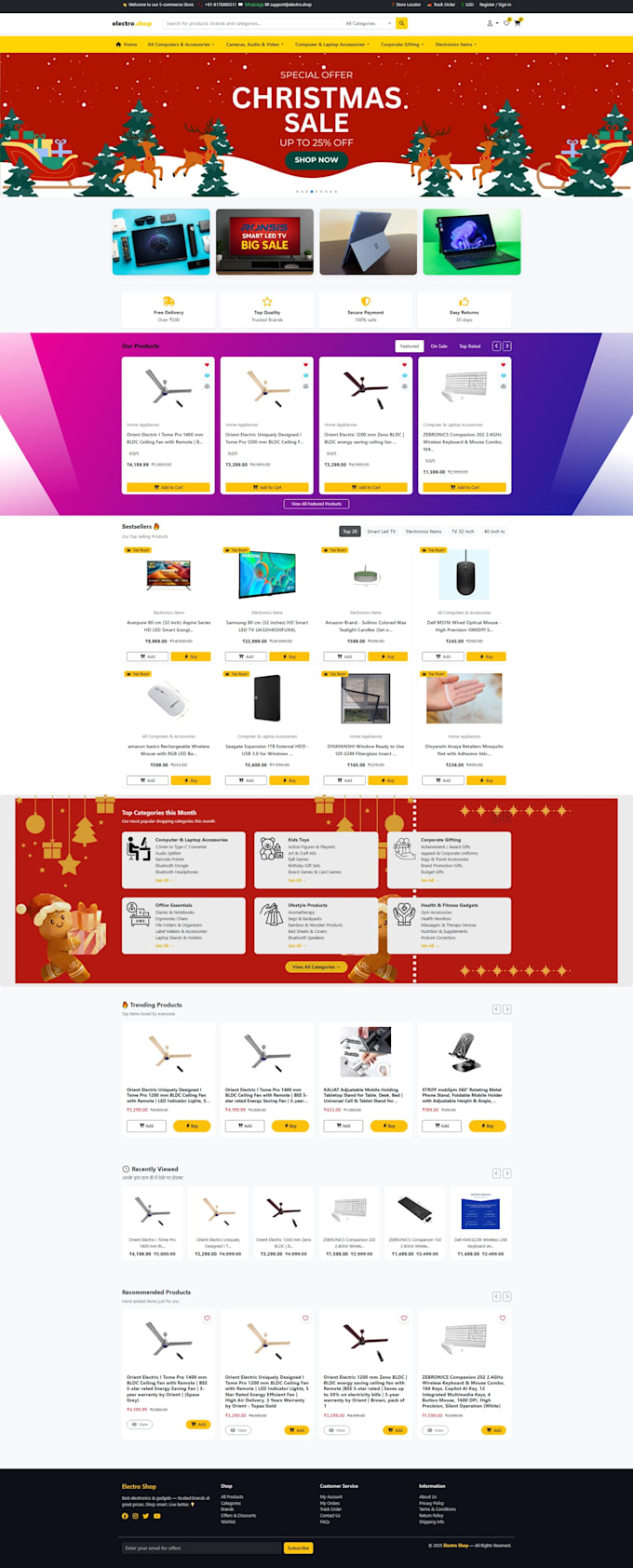 professional PHP mysql e commerce website with secure admin