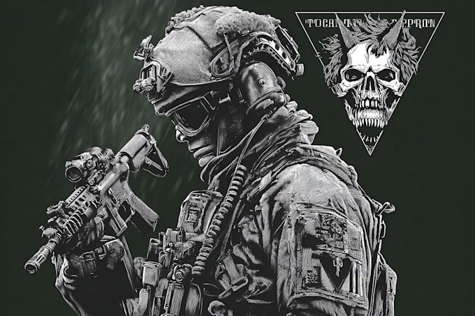 make military dark art design for your brand