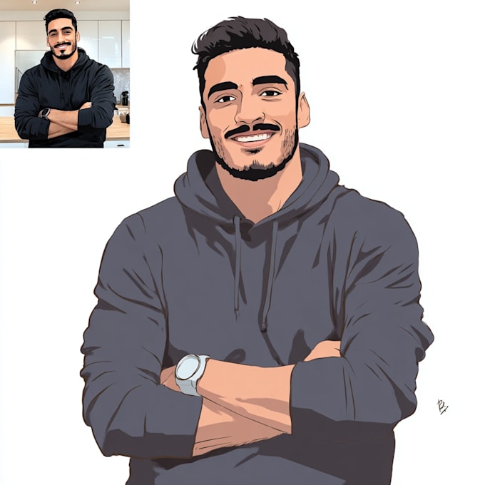 cartoon vector portrait illustration