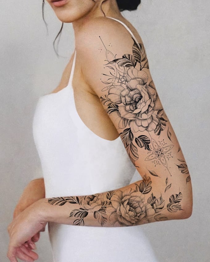 draw a unique flower tattoo for you