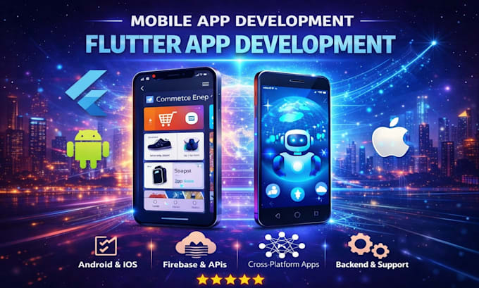 do ai mobile app design, development for android and ios, flutter app developer