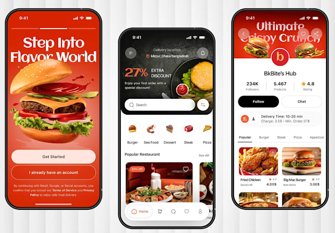 Develop courier delivery app, multivendor marketplace food delivery app ...