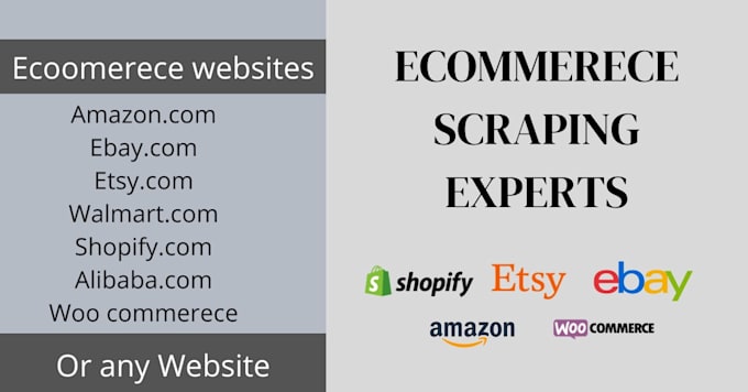 scrape product data from amazon, ebay, shopify or other ecommerce stores