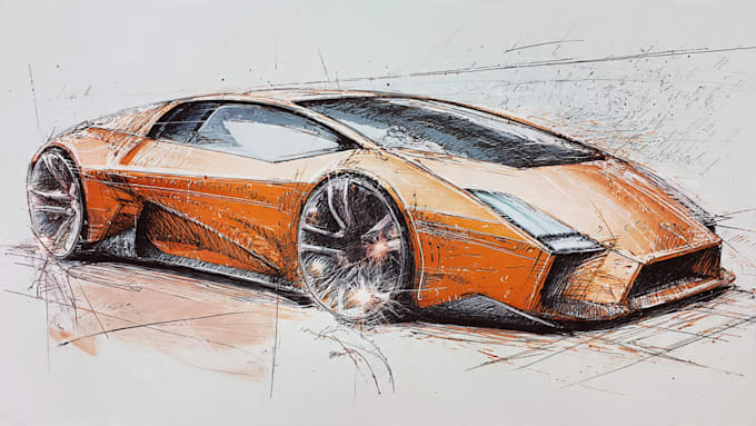 do professional concept car sketch and design illustration