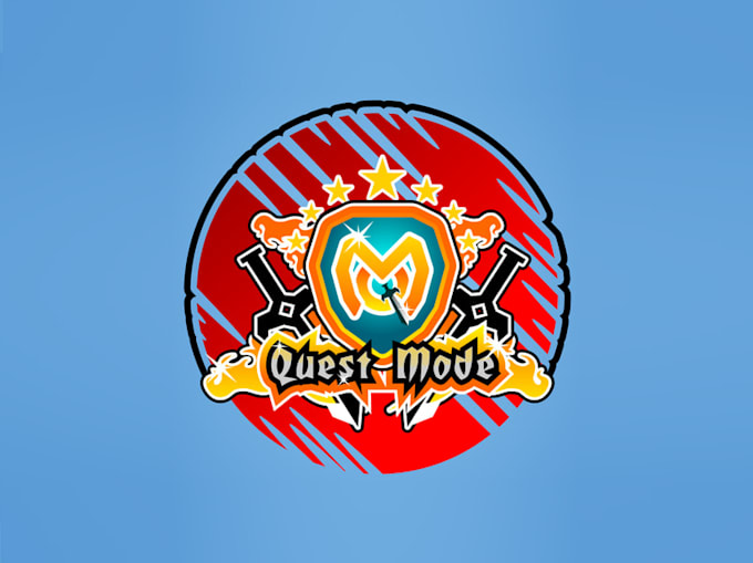 create a new powerful colorful logo for quest mode