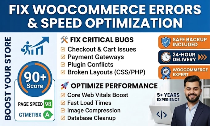 fix woocommerce errors, speed up and optimize wordpress speed