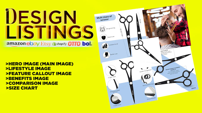 design your complete amazon listing images and main hero image