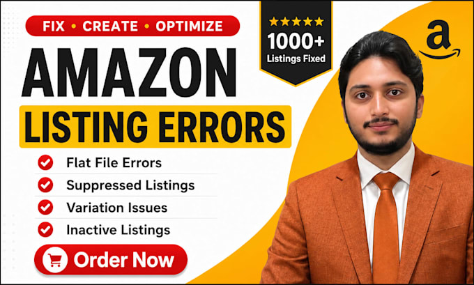 fix amazon listing issues, variations, suppressed listings, and flat file errors