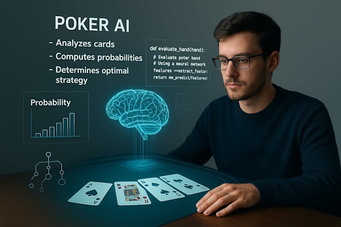 develop advanced poker ai bot with gto, piosolver python