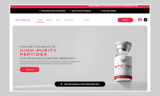 peptide research website nutraceutical store supplement website peptide store