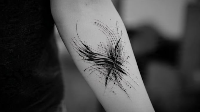 custom an abstract black tattoo design