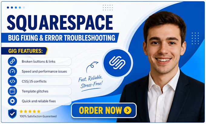 fix squarespace bugs errors, squarespace website broken layouts fast, bug fixing