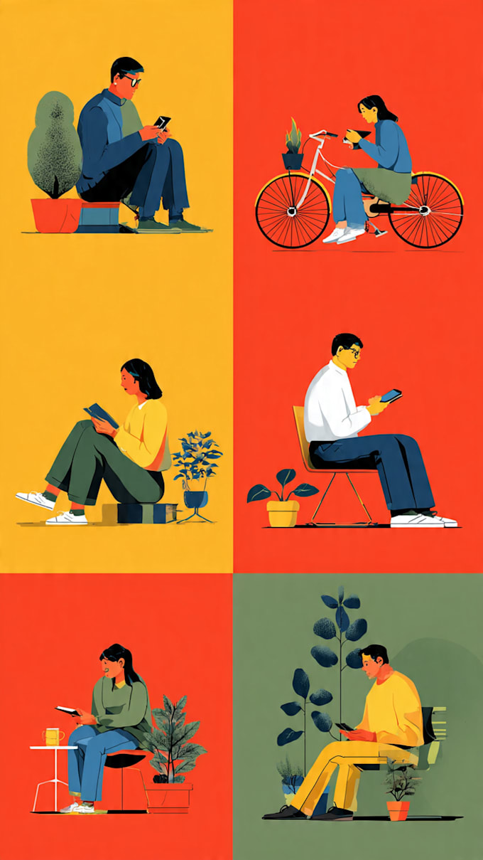 make flat vector illustrations