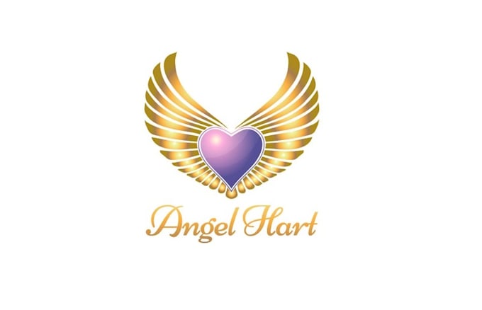 design unique angel hart logo