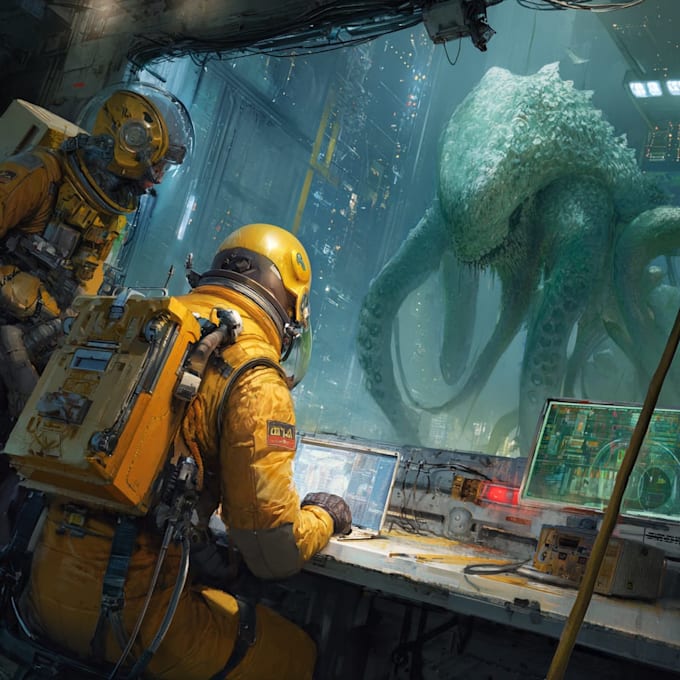 draw professional sci fi artwork and sci fi art