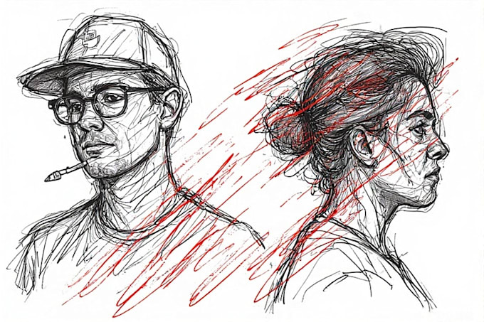 create scribble art portrait of your photo