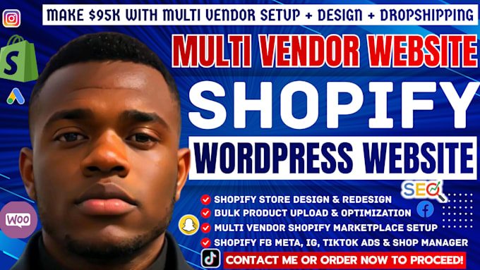 develop wordpress multi vendor marketplace ecommerce shopify dropship website