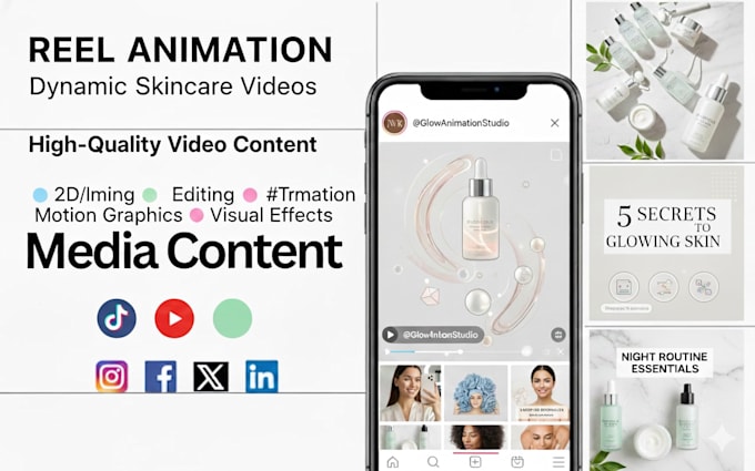 create animated reels for your skincare business
