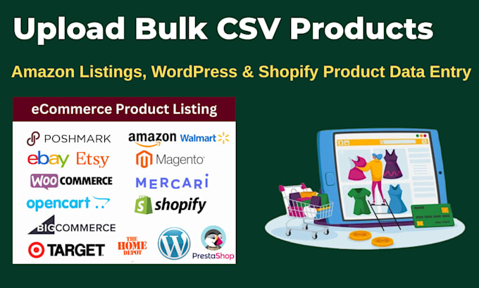 upload bulk csv product amazon listing add wordpress data entry shopify product