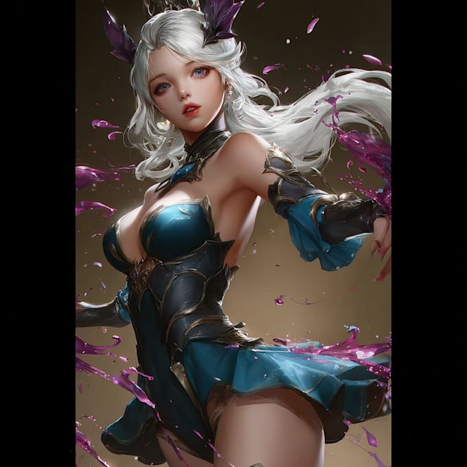 make illustration in anime and realistic splash art