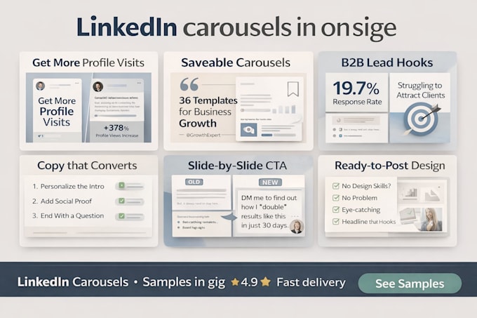 design linkedin carousels that increase saves and profile visits