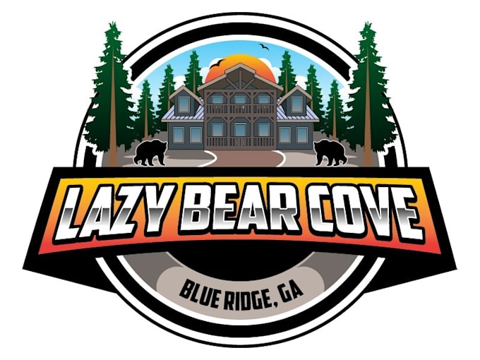 design unique bear cabin logo