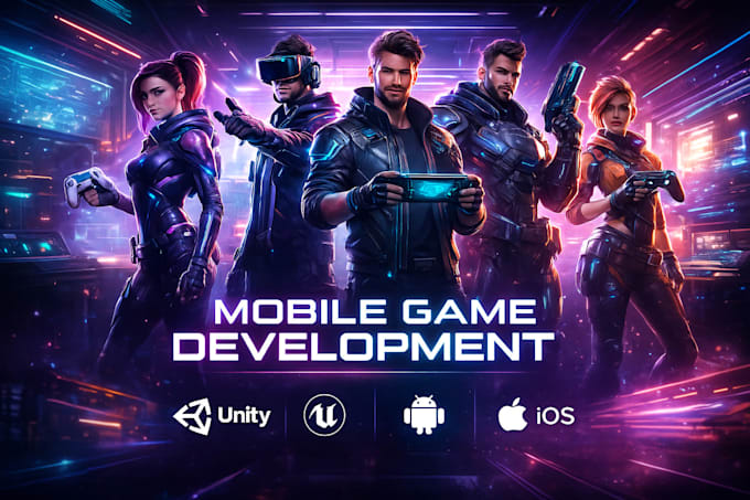 Develop 2d and 3d mobile game development in unity and unreal engine by ...