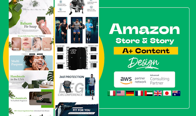 design amazon brand store storefront and a plus content