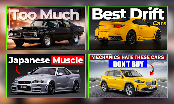 create stunning car youtube thumbnail that boost your CTR