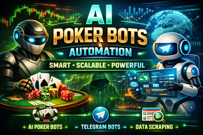 develop ai poker bots, telegram bots, and data scraping automation in python