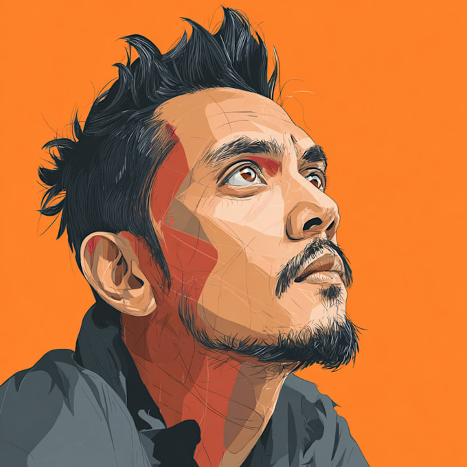 draw minimalist portrait, flat portrait, faceless vector art
