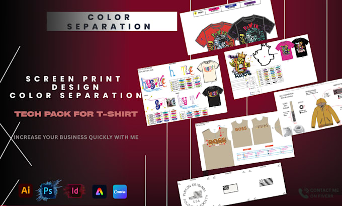 tshirt screen print color separation with tech pack