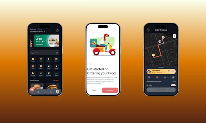 develop food delivery app and restaurant website