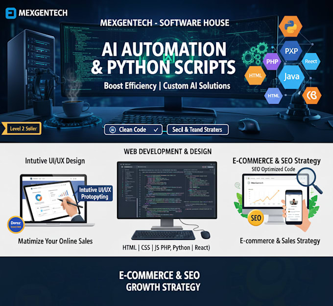 provide ai automation, custom python scripts, and full stack web development