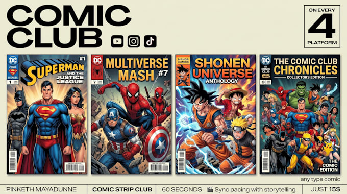 illustrate comic, anime, manga book covers