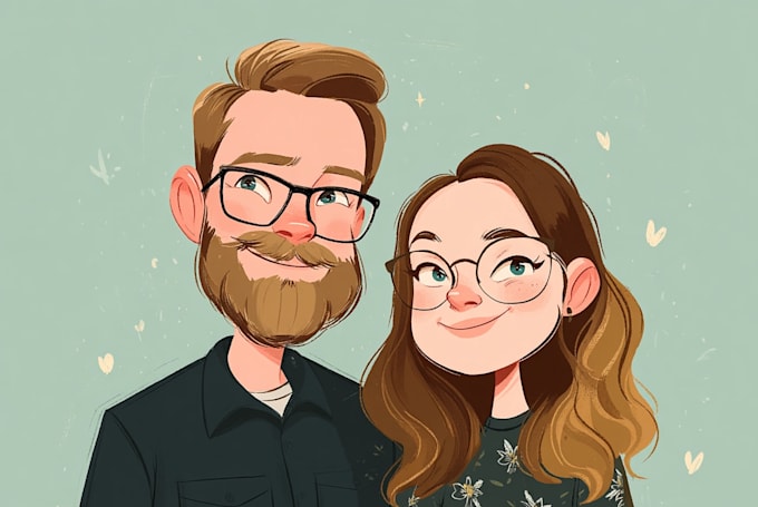 do couples art vector portrait