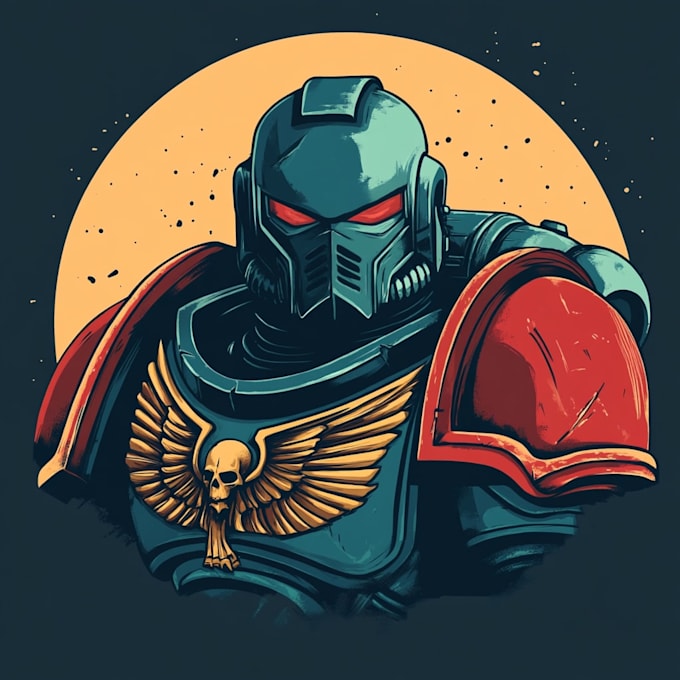 design a warhammer 40k character illustration